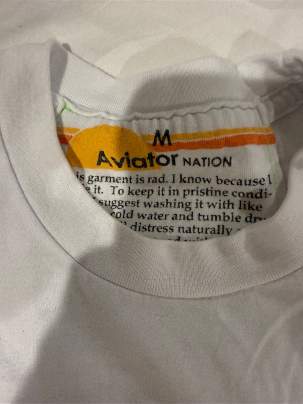 Aviator Nation whiteTee with Rainbow Graphic - Picture 4 of 6